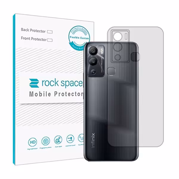 گلس محافظ پشت گوشی اینفینیکس Hot 12i مدل نانو هیدروژل شفاف برند راک اسپیس کد 20697S