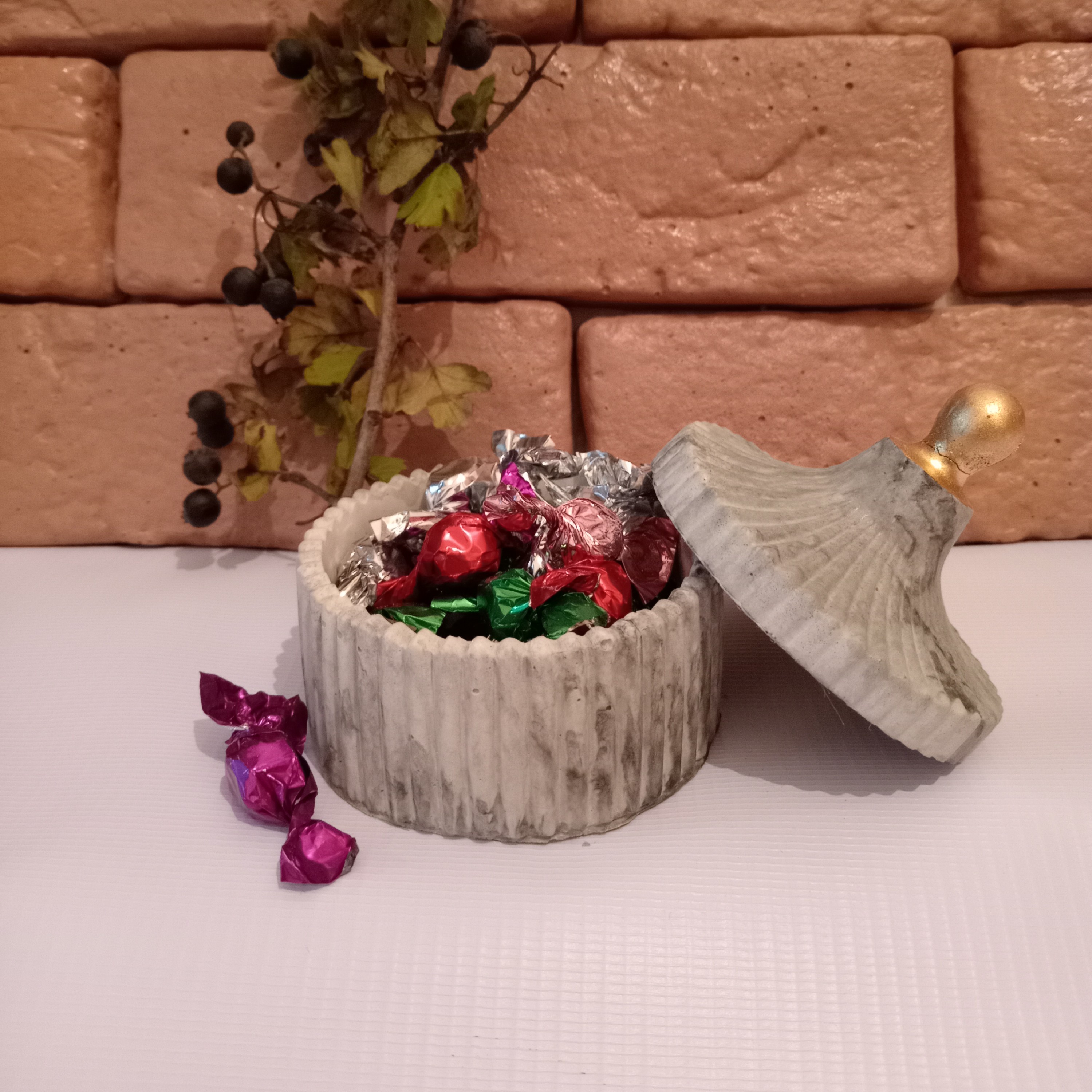 قندان سنگی قطر7 ارتفاع 9 وزن 200g