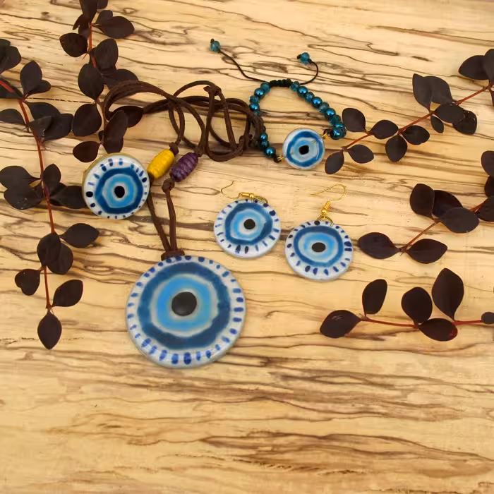 سرویس زیورآلات آمینا طرح چشم نظر