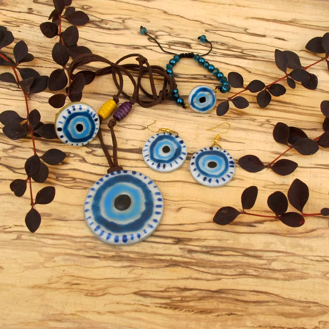 سرویس زیورآلات آمینا طرح چشم نظر