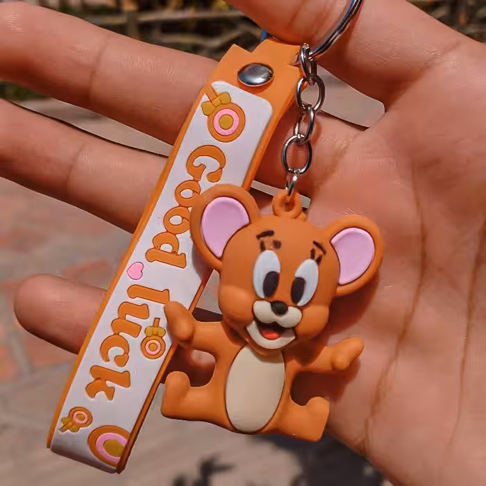 جاسوئیچی سیلیکونی طرح جری با رنگ کرمی 