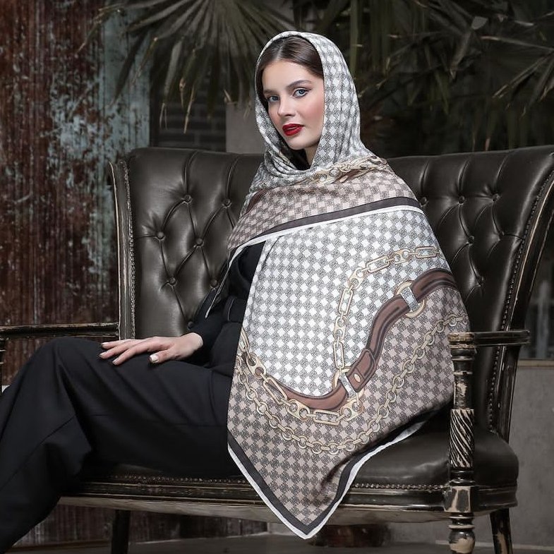روسری زنانه سوپر نخ تابستانی دور دست دوز قواره 140