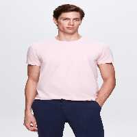 تی شرت صورتی مردانه آرم صاف و باریک لاغری برای پنبه طرح دار TWN