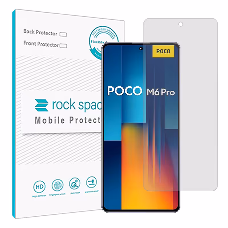 گلس شیائومی Poco M6 Pro 4G مدل نانو هیدروژل شفاف برند راک اسپیس کد S
