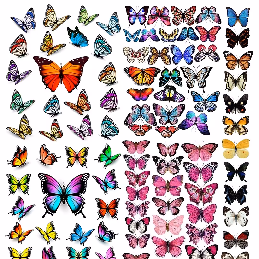 ترنسفر طلقی  شفاف a4 طرح پروانه کد 6 سایز اشکال 3 و 5 سانتی متری مناسب کارهای رزینی