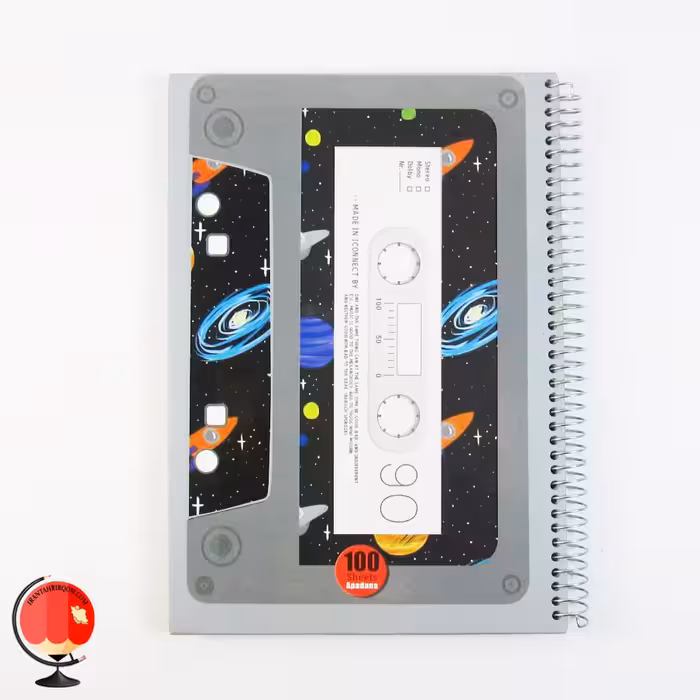 دفتر مشق 100 برگ سیمی طرح کهکشان جلد سخت آپادانا