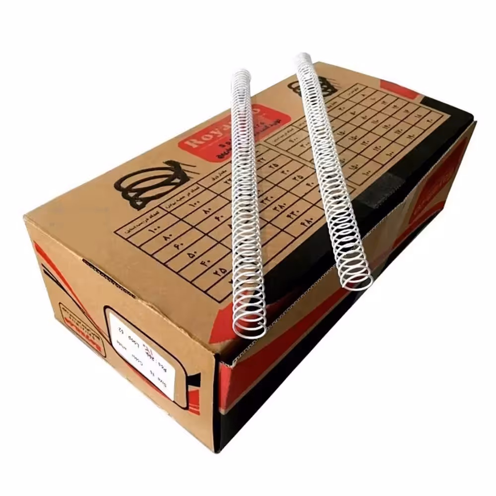 فنر صحافی مارپیچ روکش دار سفید شماره 45 استیل