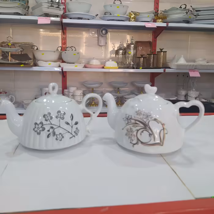 قوری گل برجسته سرامیکی 