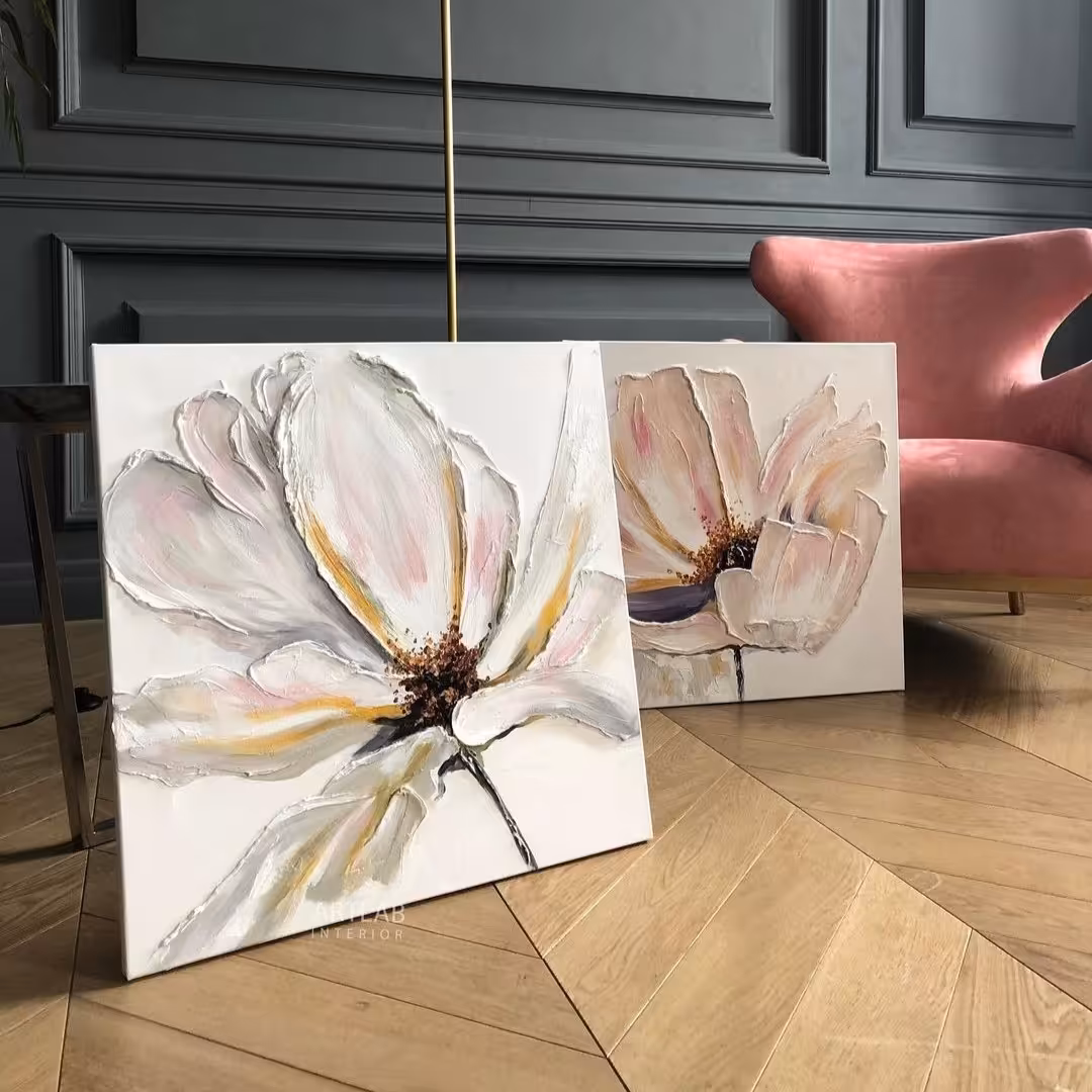 تابلو دکوراتیو گل برجسته تماما کار دست ابعاد کلی 120 در 60