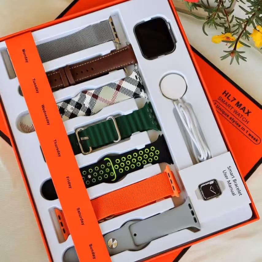 ساعت هوشمند HL7 با 7 بند و شارژر وایرلس و ارسال رایگان 