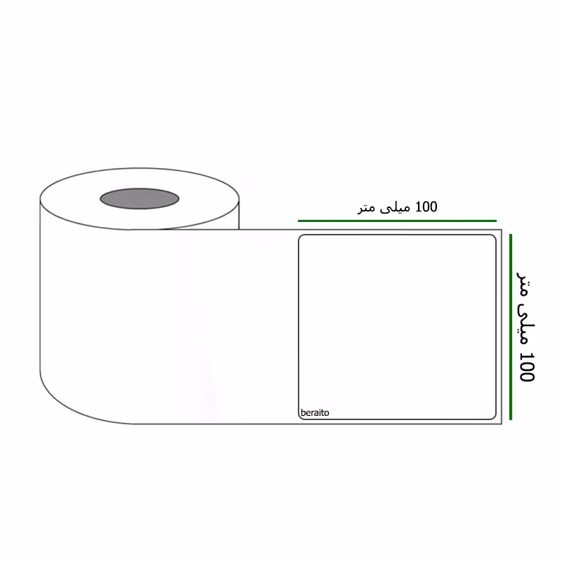 خرید برچسب پرینتر لیبل زن ابعاد 100 × 100 میلی متر رول 500 عددی