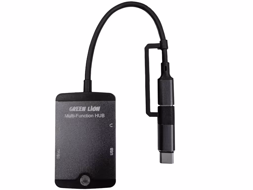 هاب تایپ سی و لایتنینگ مینی 5 درگاه گرین GN5IN1MINIHBBK