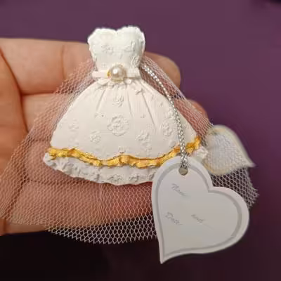 گیفت عروس همراه لیبل نام تور ومروارید