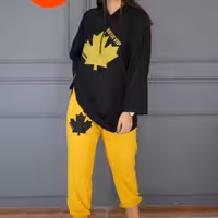 هودی شلوار برگ نگینی جنس کرپ پلاس 