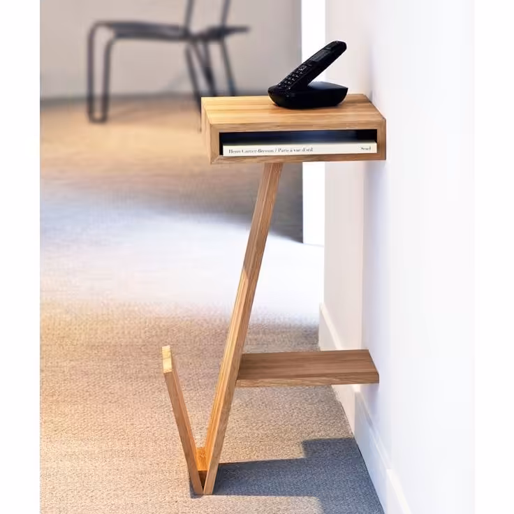 کنسول میز تلفن چوبی