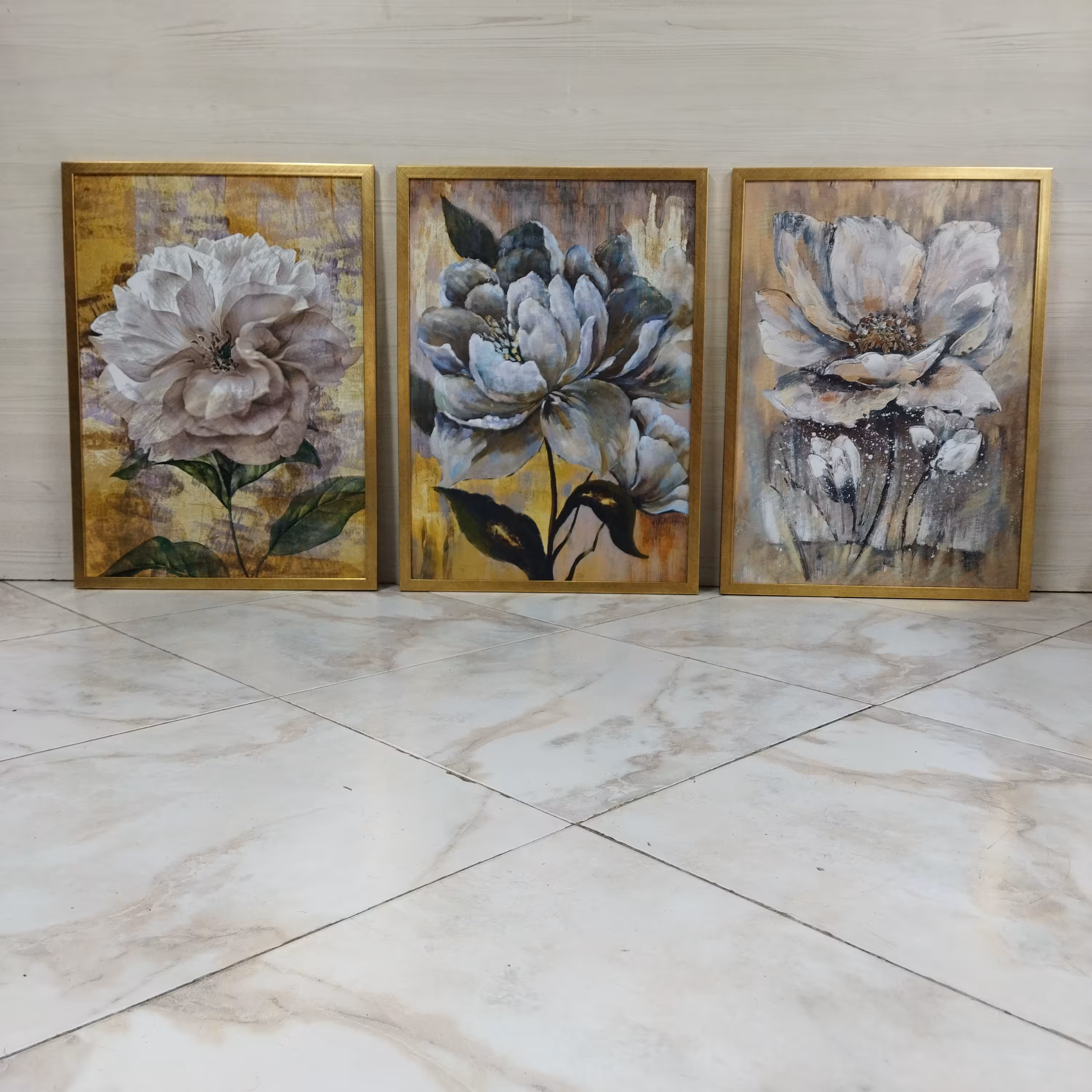 تابلو دکوراتیو طرح گل 3تیکه سایز 35در50