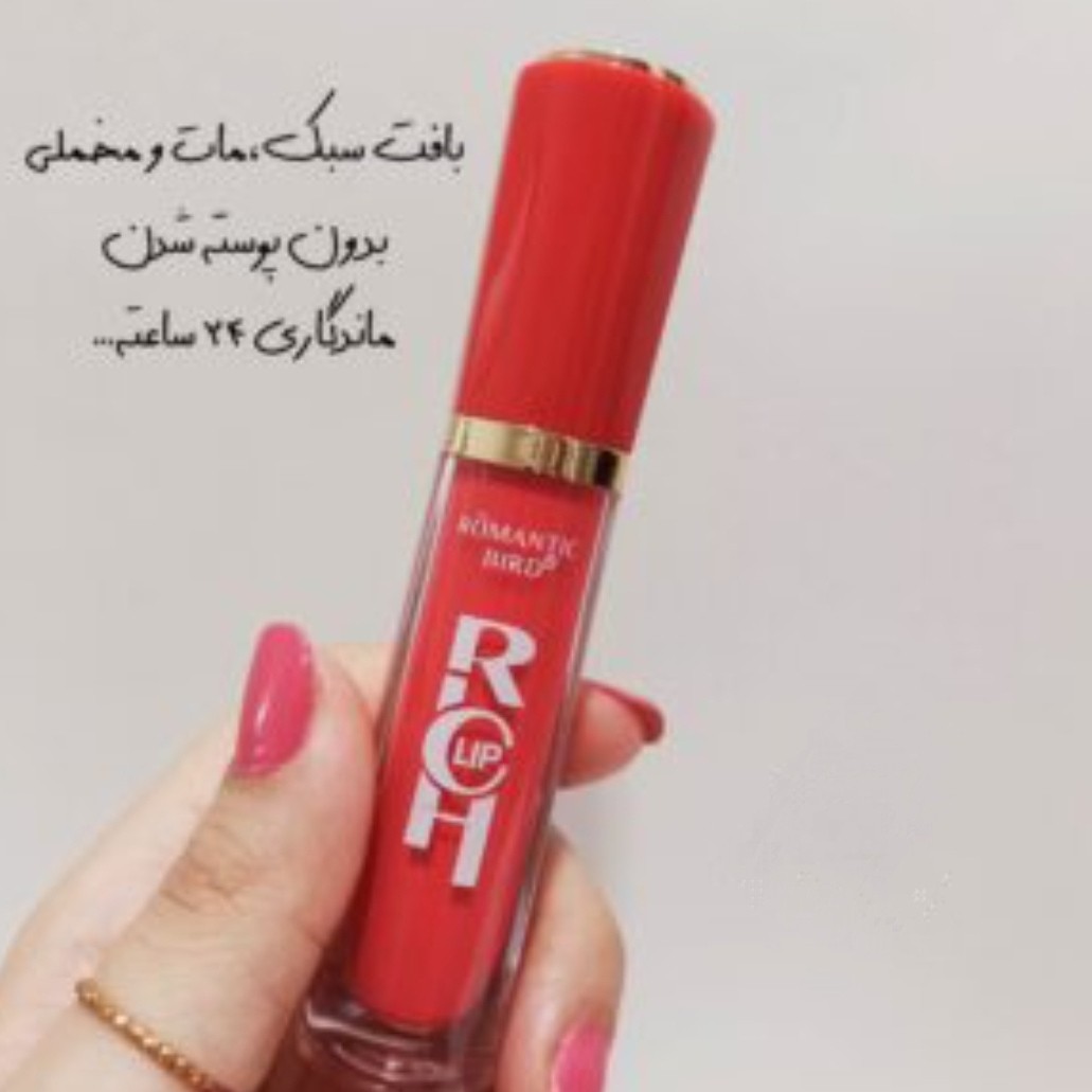 رژلب مایع 24 ساعته رومانتیک رژ لب رنگ قرمز روشن روژلب مایع مات رژ مایع استخری روج لب ضدآب بدون سرب رژمایع Lip Gloss