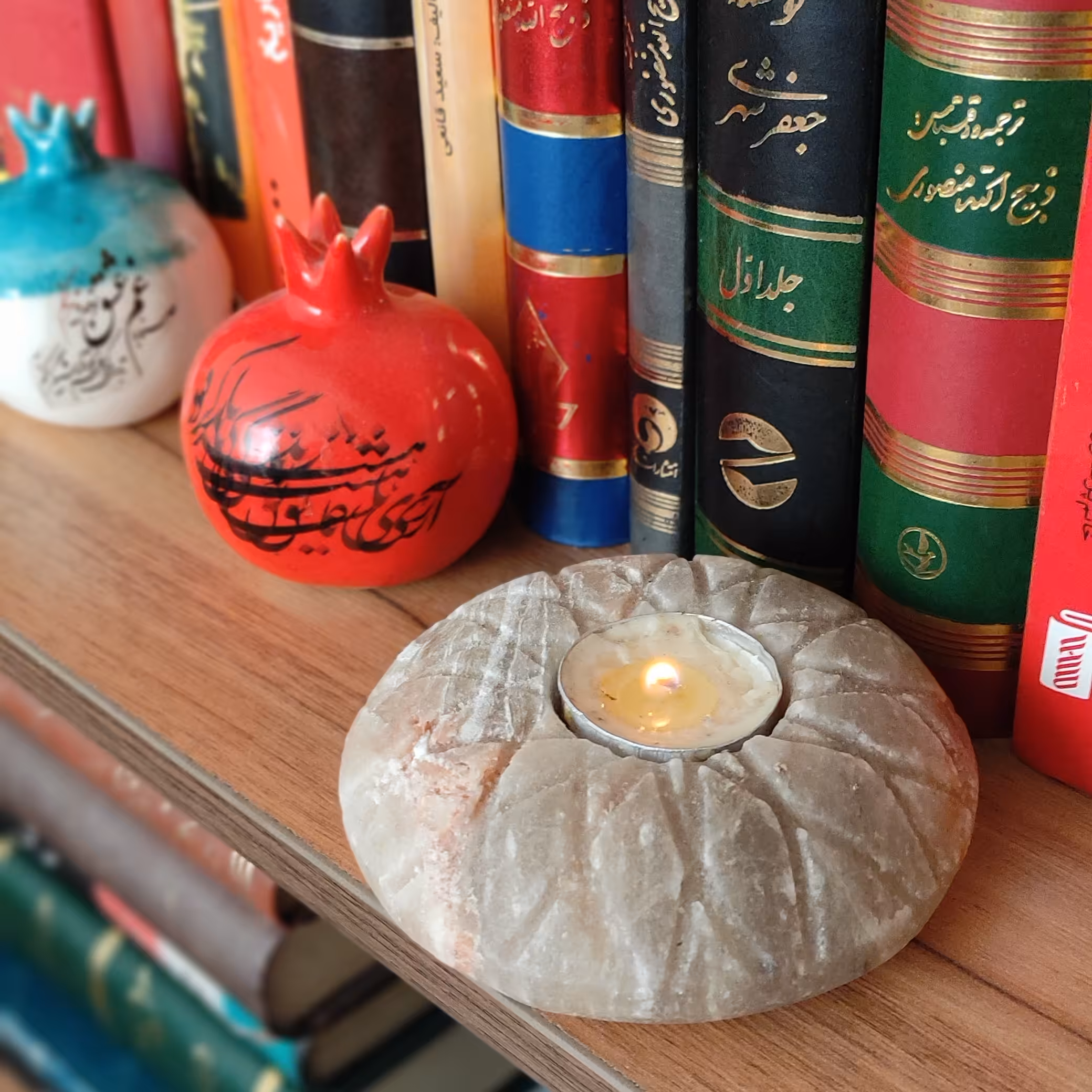 جاشمعی دایره ای طرحدار سنگ نمک