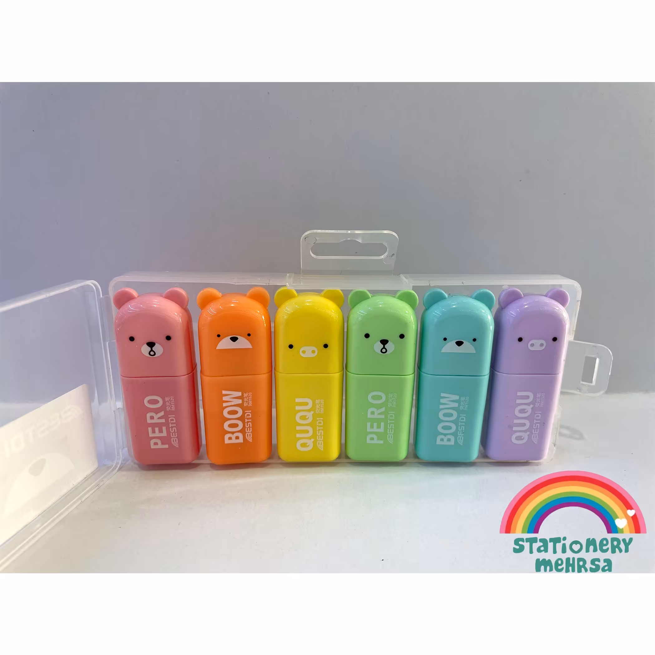 ماژیک هایلایت فانتزی خرسی 6 رنگ (هایلایتر تدی)