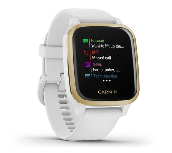 ساعت هوشمند گارمین مدل Venu Sq Light Gold Aluminium Bezel با بند سیلیکون