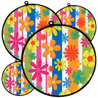 دمکنی ست چهار تکه پارچه ای مخمل دو رو چاپ طرح گل سایز 20، 25، 30 و 35 مدل B21-1011 شرکت رنس