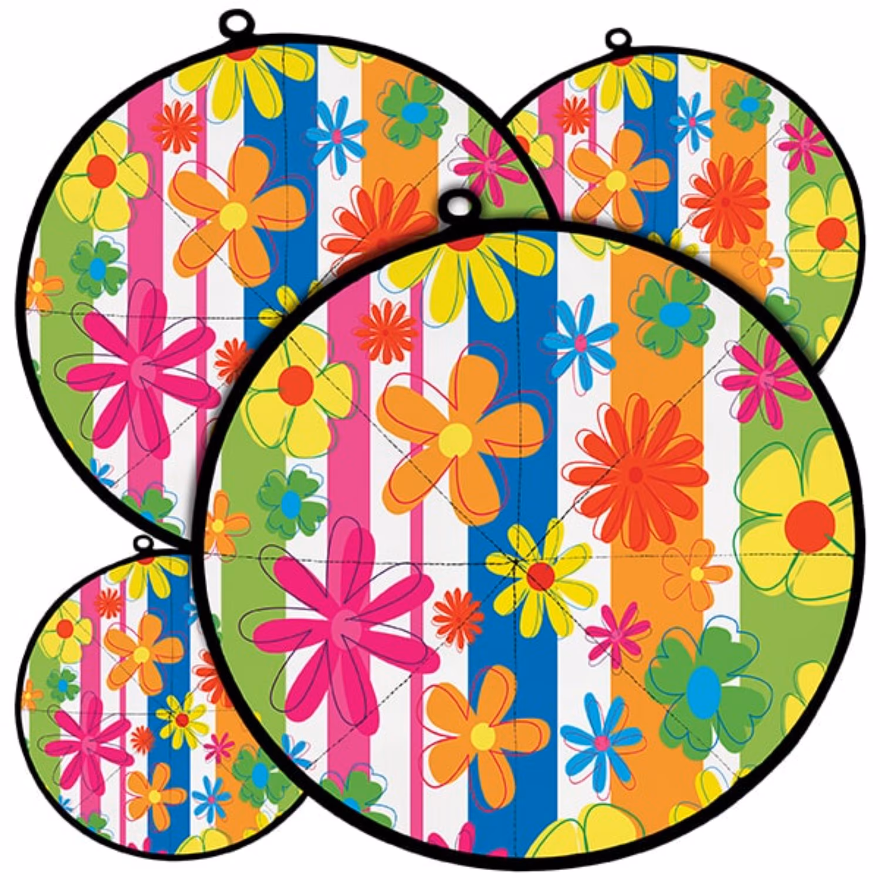 دمکنی ست چهار تکه پارچه ای مخمل دو رو چاپ طرح گل سایز 20، 25، 30 و 35 مدل B21-1011 شرکت رنس