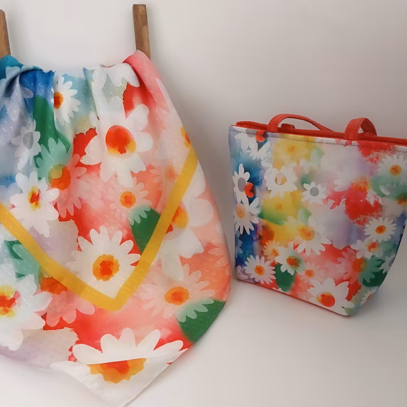 ست کیف و روسری  رنگین کمان 