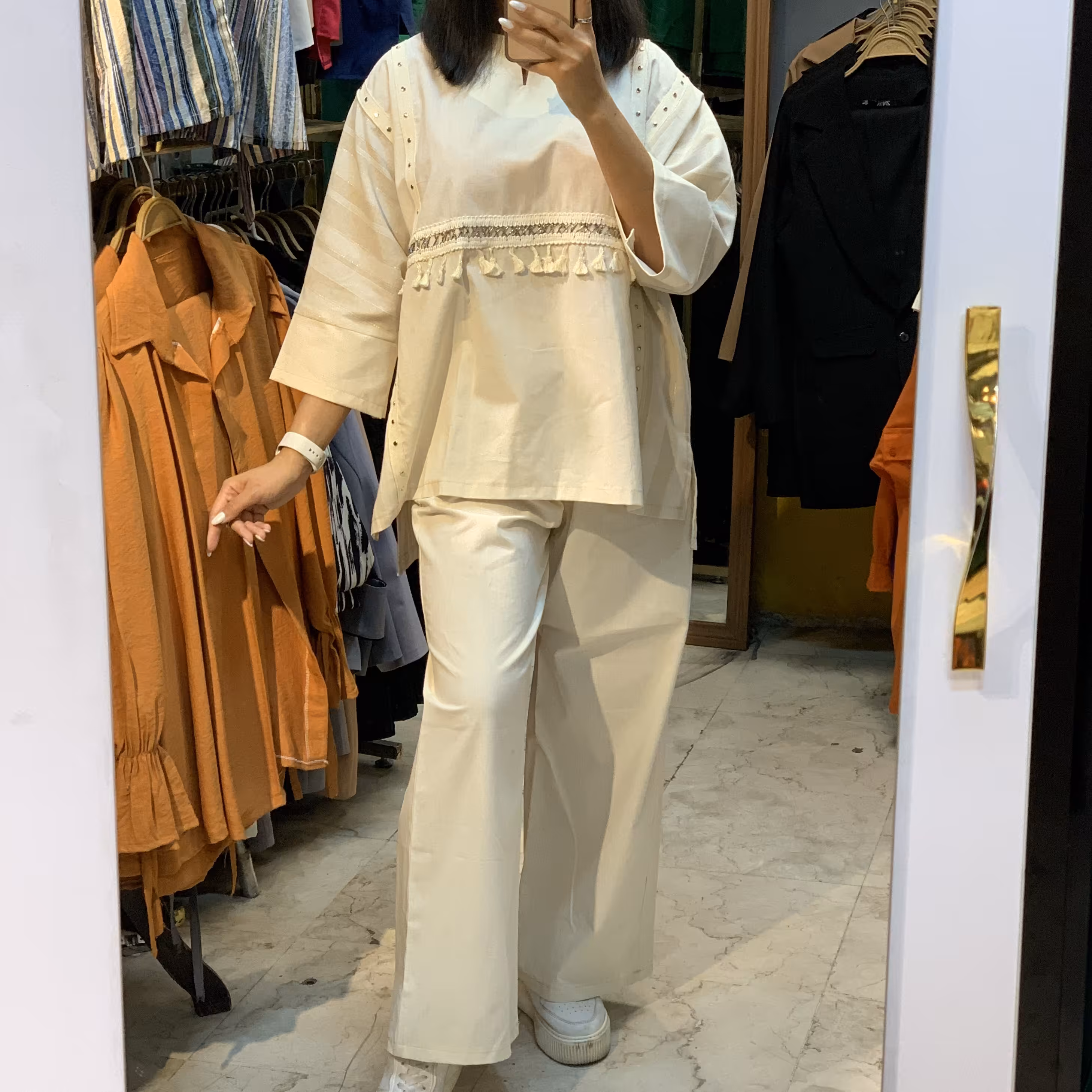 ست باشلوار جنس لنین گرم بالا 2سایز. از سایز 36تا 46 تک رنگ