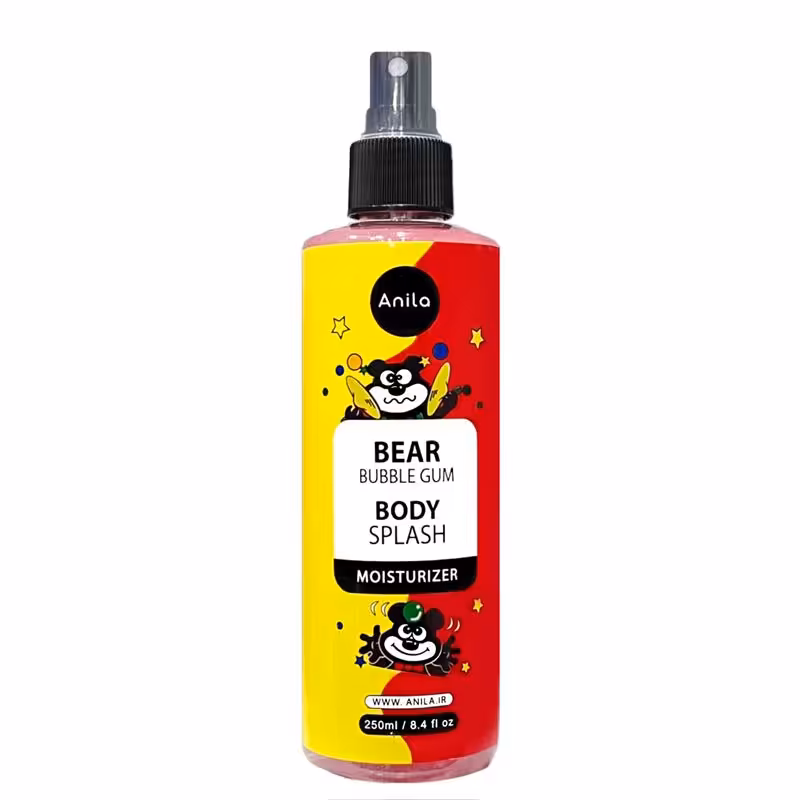 بادی اسپلش زنانه آدامس خرسی آنیلا مدل شاین دار  حجم 250 میلی لیتر - Anila Body Splash - 250ml