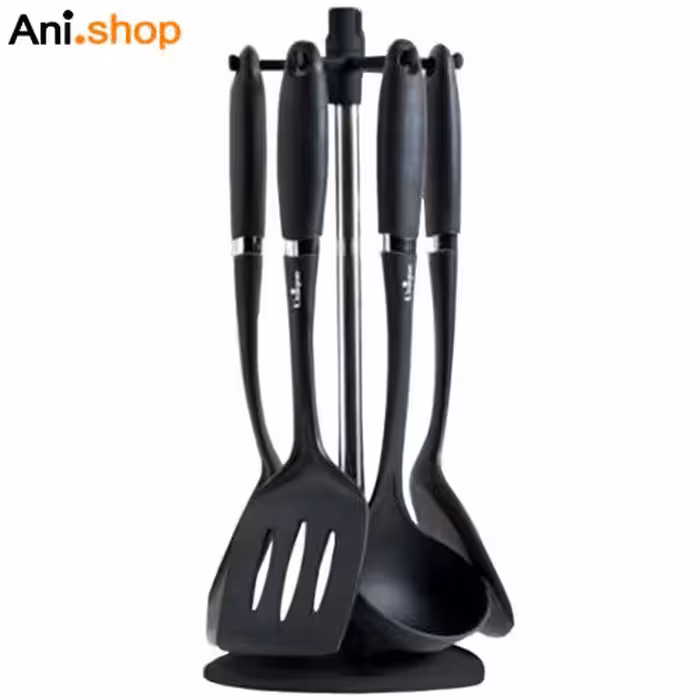 کفگیر ملاقه تفلون 7 پارچه مدل UN-1100 کد 122