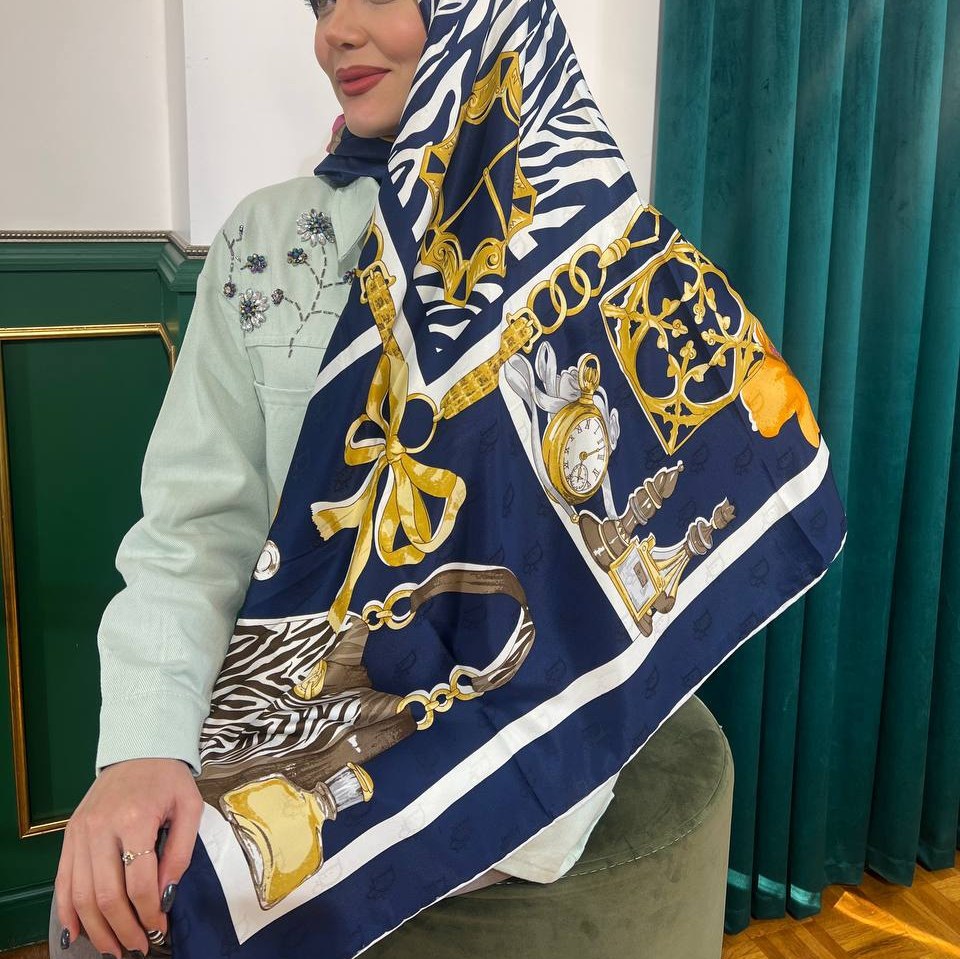 روسری ابریشم ژاکاردمجلسی کد 3480 (3)