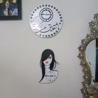 ساعت دیواری چوبی طرح شقایق