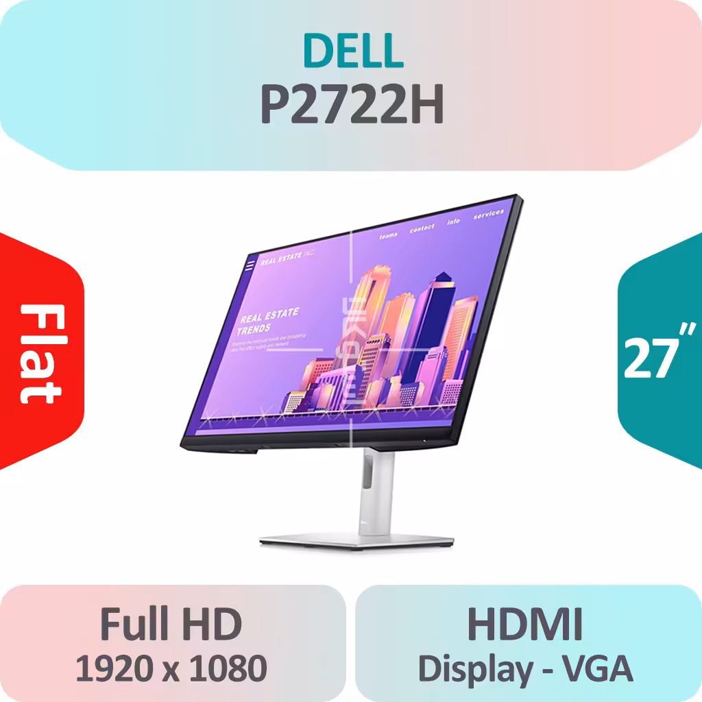 مانیتور استوک Dell P2722H سایز 27 اینچ IPS
