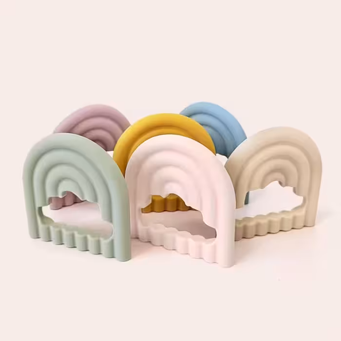 دندان گیر سیلیکونی نوزاد طرح رنگین کمان آمریکو بیبی Americo Baby