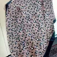 شال جناقی دور دوخت منگوله دار  تک رنگ قهوه ای