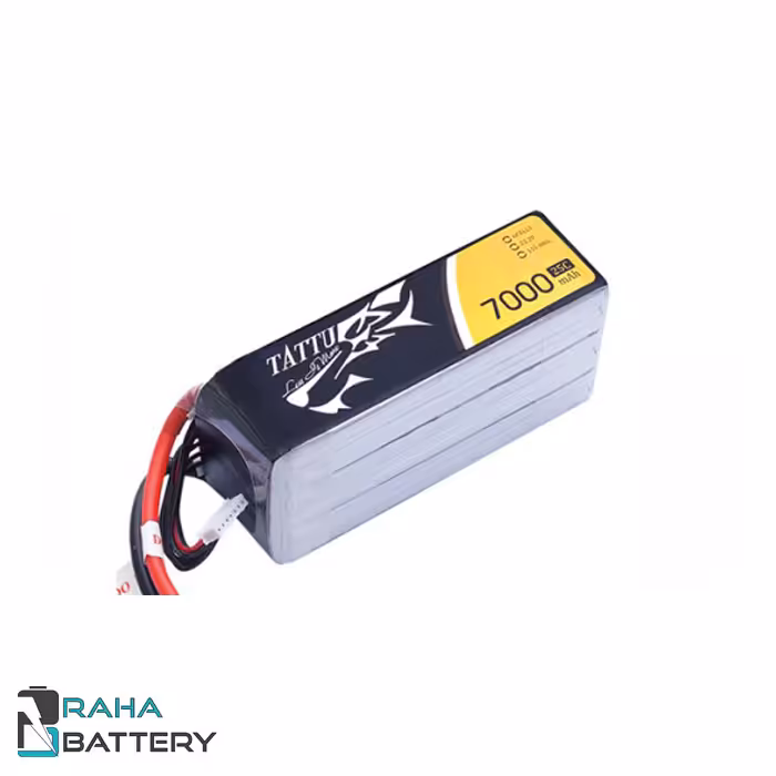 باتری لیتیوم پلیمر 6 سل Tattu 7000 mAh 25c