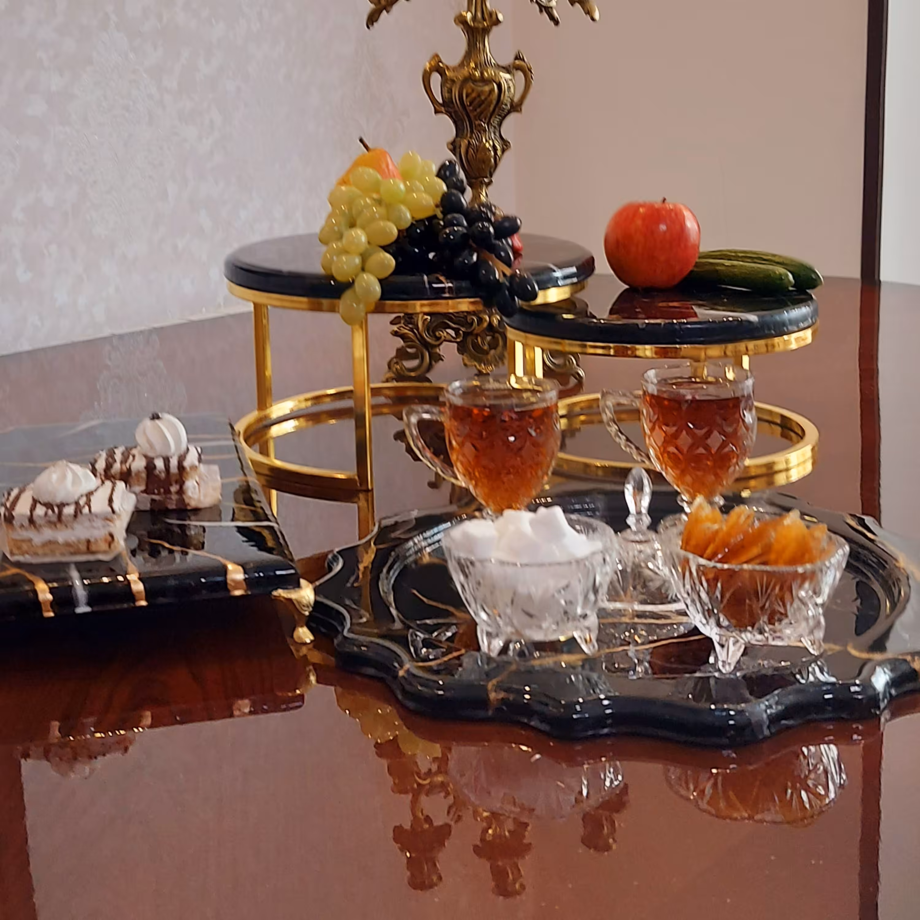 ست پذیرایی طرح مرمر سیاه 