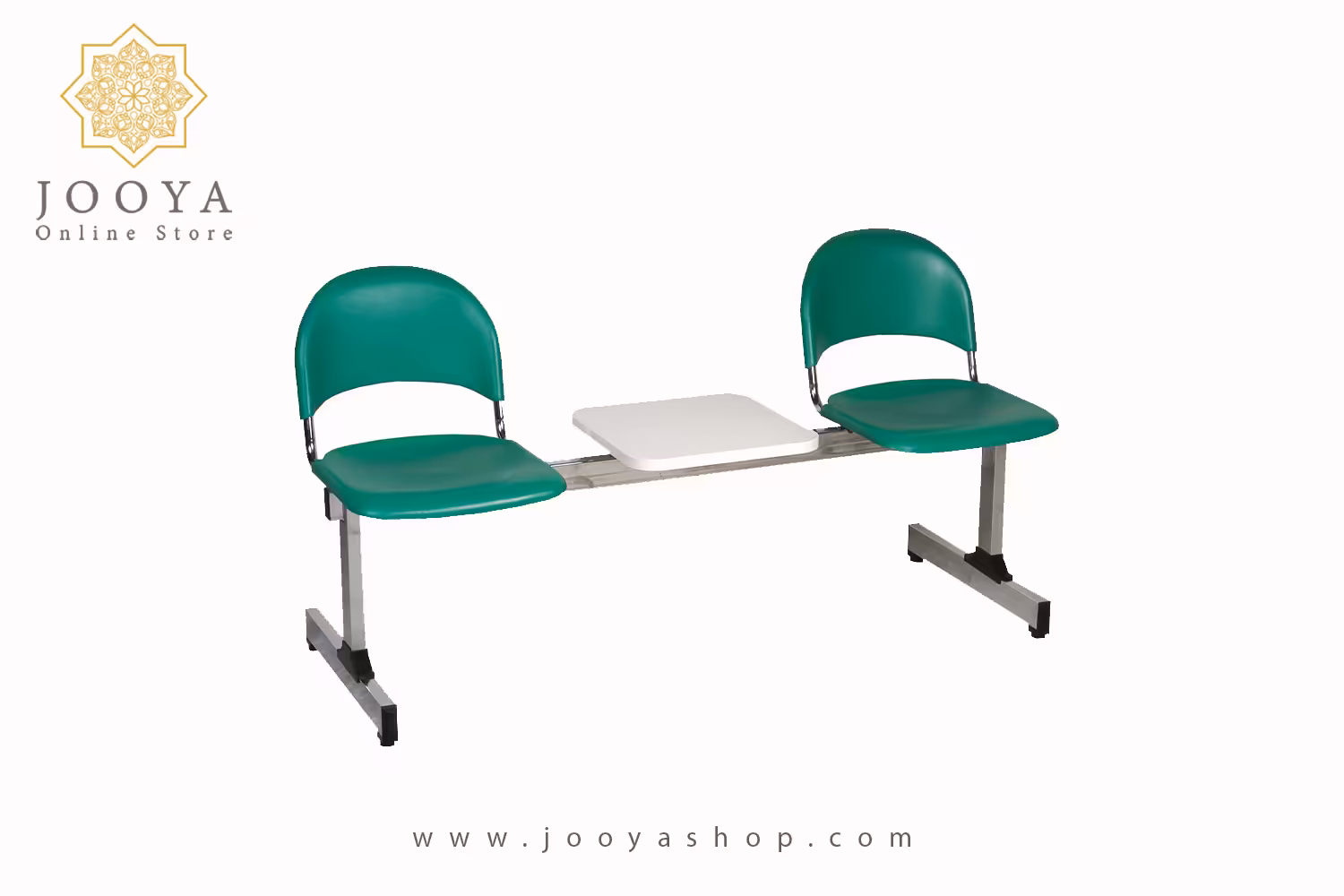 نیمکت انتظار دو نفره وسط میز دار نظری مدل متال پلاست کد 523T