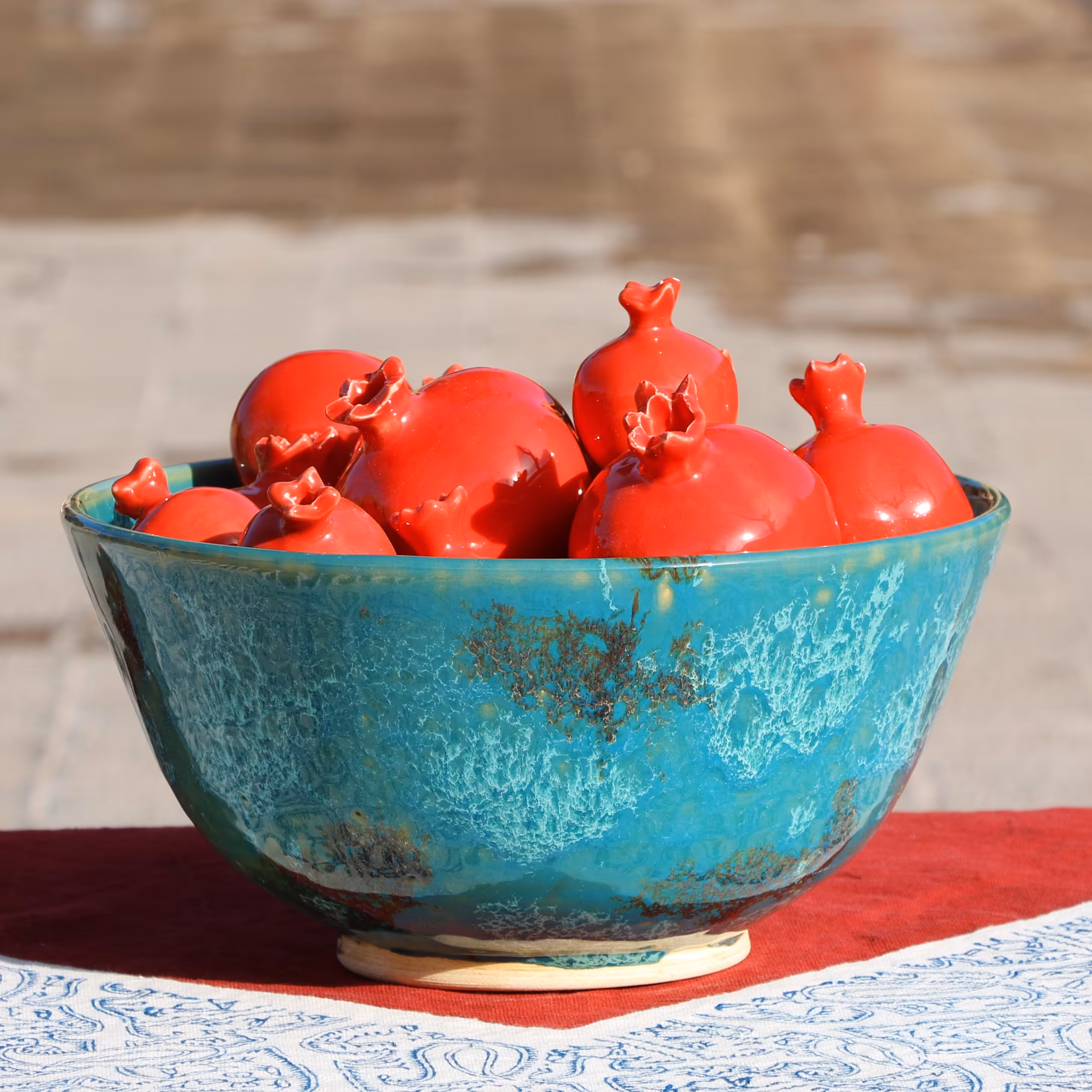 کاسه با قطر   30 سانتی سفالی با لعاب  قلیایی بی ضرر 