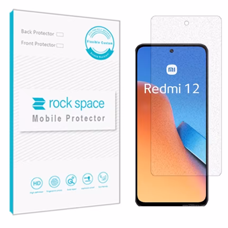 گلس مات نانو و ضد ضربه گوشی شیائومی Redmi 12 برند راک اسپیس
