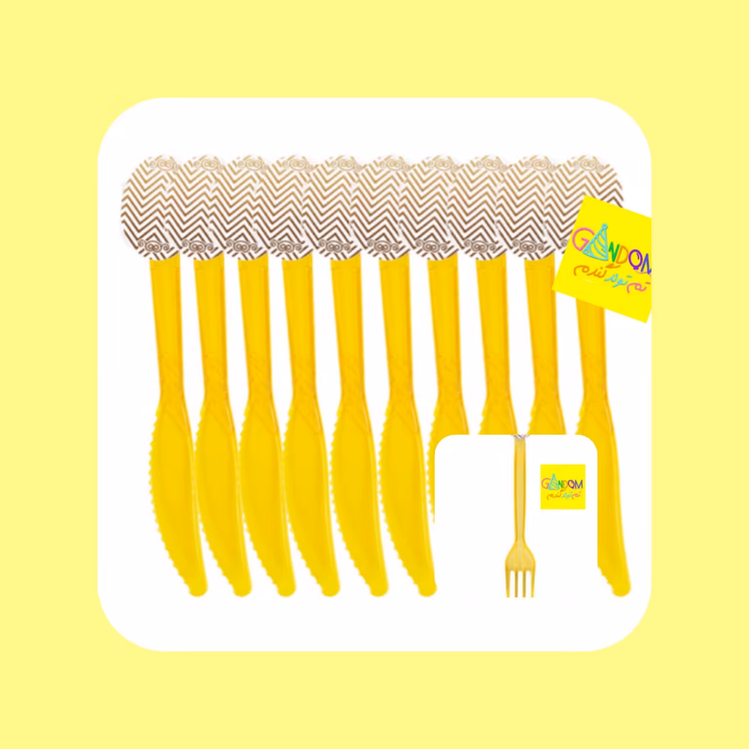 کارد و چنگال تولد طلاکوب زیگزاگ 