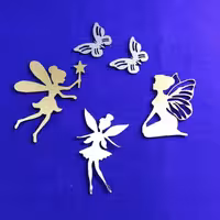 آینه دکوراتیو مولتی استایل، طرح پری و پروانه، در دو رنگ طلایی و نقره ای،سایز هر پری 20سانت