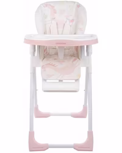 صندلی غذای کودک کیکابو مدل ویتو صورتی سفید با تنظیم ارتفاع و سینی دوبل kikkaboo vitto pink