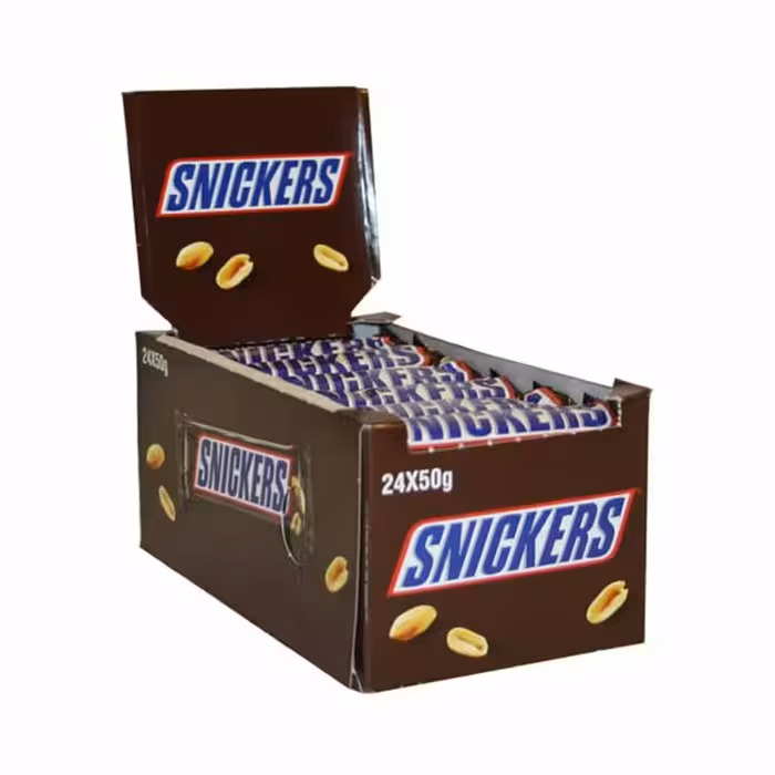 شکلات اسنیکرز 24تایی50گرمی کیفیت عالی تضمین اصالت کالا 