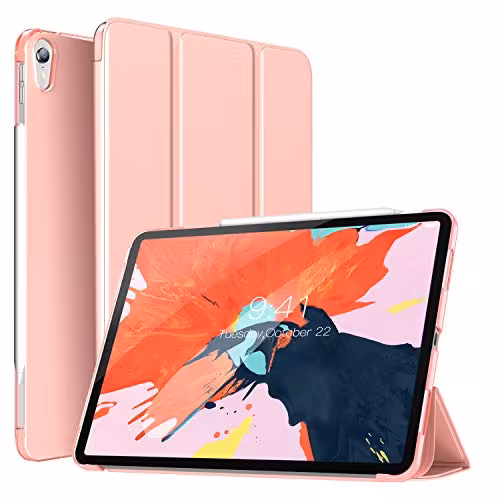 کیف چرمی آیپد (صورتی کمرنگ) Apple iPad Pro 12.9 2018 Smart Case