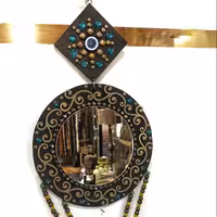 آینه دیواری چوبی چشم نظر دار دستساز