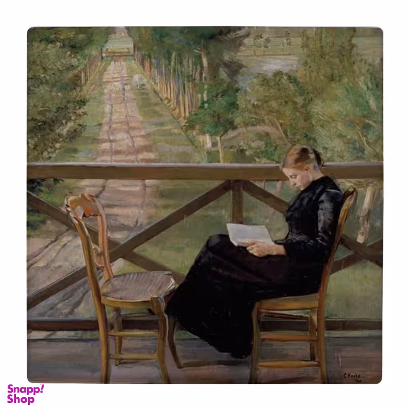 زیر لیوانی طرح بانوی کتابخوان کد 4861155_3765