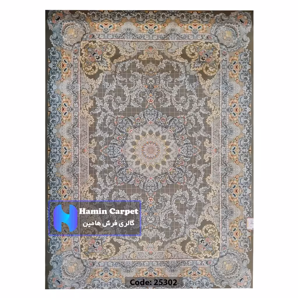 فرش 12 متری 1200 شانه تراکم 3600  نخ اکلریک گل برجسته کد AR25302
