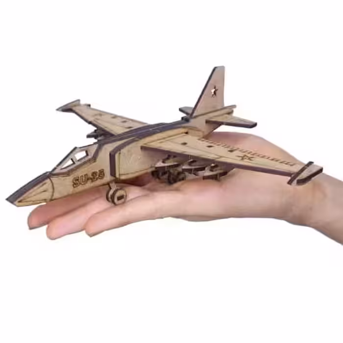 پازل چوبی فکری سه بعدی مناسب هدیه بهکات طرح جنگنده سوخو