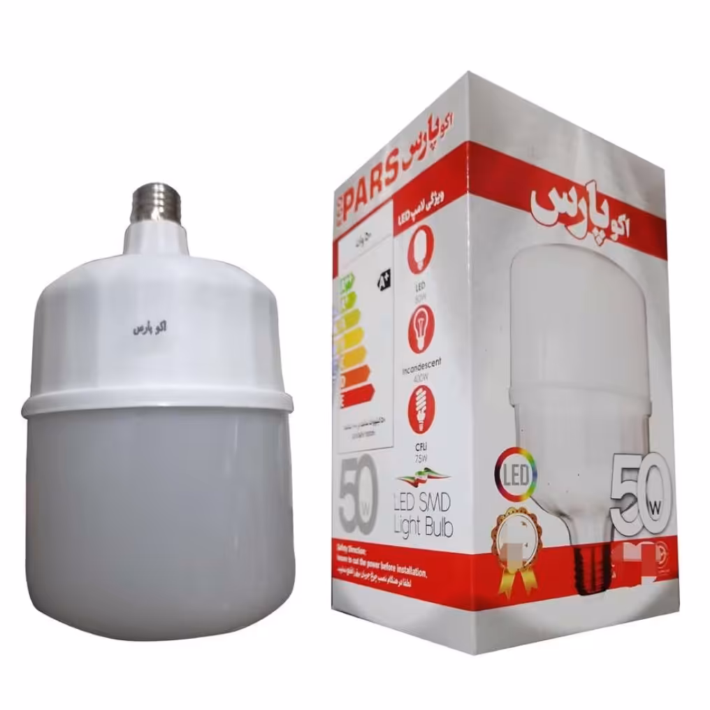 لامپ استوانه ال ای دی 50 وات اکو پارس (گارانتی 12 ماهه) فوق کم مصرف